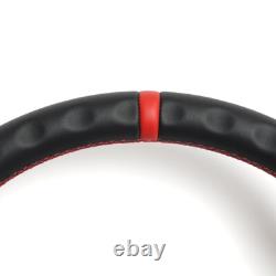 Full Leather Sports Flat Steering Wheel for FORD F150 SVT 2011-2014 Red Strip
