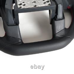 Full Leather Sports Flat Steering Wheel for FORD F150 SVT 2011-2014 Red Strip