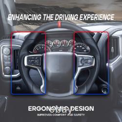 Full Leather Steering Wheel for Chevrolet Silverado 1500 2500 3500 LT withHeated