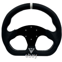 GAM Steering Wheel Leather Sport D-Shape With Hub For SXS Can am X3 Polaris RZR