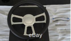 GM 14 Billet Aluminum 9 Hole Steering Wheel Kit & Horn Button & Adapter Hot Rod