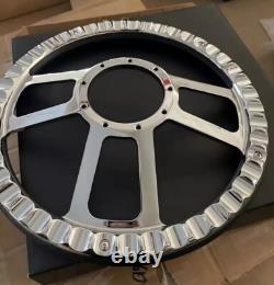 GM 14 Billet Aluminum 9 Hole Steering Wheel Kit & Horn Button & Adapter Hot Rod