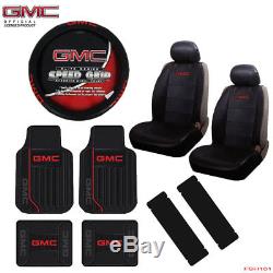 GMC Elite Style Car Truck Seat Covers Floor Mats Steering Wheel Cover Full Set