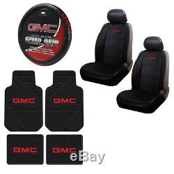 GMC Factory Series Front Back Rubber Floor Mats Seat Covers Steering Wheel Cover