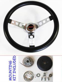 GMC Pick Up Truck Jimmy Van GRANT Black Steering Wheel 13 1/2 GMC cap