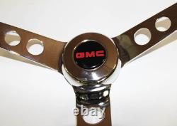 GMC Pick Up Truck Jimmy Van GRANT Black Steering Wheel 13 1/2 GMC cap