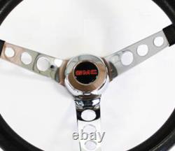 GMC Pick Up Truck Jimmy Van GRANT Black Steering Wheel 13 1/2 GMC cap