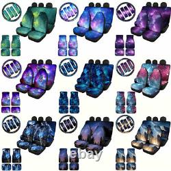 Galaxy Sky Car Seat Covers+Steering Wheel Cover Floor Mat Auto Full Set 13 Pcs