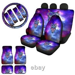 Galaxy Sky Car Seat Covers+Steering Wheel Cover Floor Mat Auto Full Set 13 Pcs