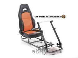 Gaming Racing Chair Bucket Seat For Steering Wheel Black Orange Faux Leather