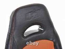 Gaming Racing Chair Bucket Seat For Steering Wheel Black Orange Faux Leather