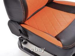 Gaming Racing Chair Bucket Seat For Steering Wheel Black Orange Faux Leather