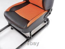 Gaming Racing Chair Bucket Seat For Steering Wheel Black Orange Faux Leather