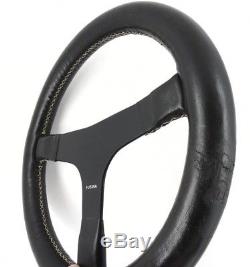 Genuine Fusina 290mm black leather steering wheel, Classic, historic race etc 8A