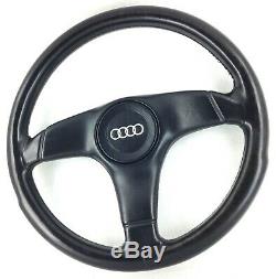 Genuine Nardi Audi black leather steering wheel. OEM S2 Coupe Avant 80 etc. 8A