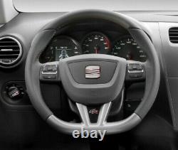 Genuine OEM Seat Leon 1P facelift black leather FR steering wheel with DSG. B17