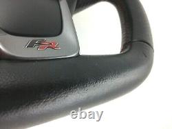 Genuine Seat Ibiza FR MK4 6J black leather, flat bottom steering wheel. 2C
