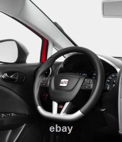Genuine Seat Leon FR 1P Facelift black leather steering wheel. Manual. Ref 2D
