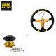 Gold 14inch Deep Dish Suede Drifting Steering Wheel & Quick Release Adapter