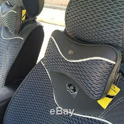 Grey Breathable Style Cloth Seat Cover Cushion Shift Knob Steering Wheel 42001b