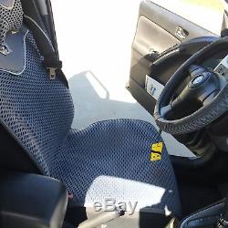 Grey Car Seat Covers Steering Wheel Shift Knob Belt Headrest Pillow Set 3D Style