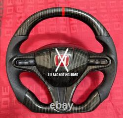 HONDA CIVIC FD2/FN2 Bottom FLAT Steering Wheel With Carbon Fiber Hydro Dip