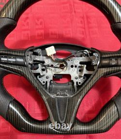HONDA CIVIC FD2/FN2 Bottom FLAT Steering Wheel With Carbon Fiber Hydro Dip