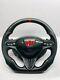 Honda Civic Fd2/fn2 Top Bottom Flat Complete Steering Wheel With Carbon Fiber