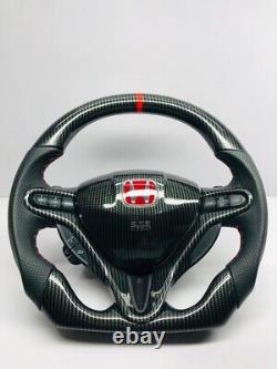 HONDA CIVIC FD2/FN2 Top Bottom FLAT Complete Steering Wheel With Carbon Fiber