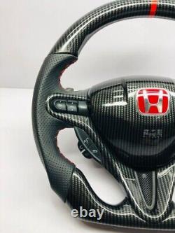 HONDA CIVIC FD2/FN2 Top Bottom FLAT Complete Steering Wheel With Carbon Fiber