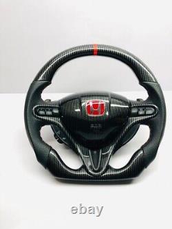 HONDA CIVIC FD2/FN2 Top Bottom FLAT Complete Steering Wheel With Carbon Fiber