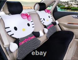 New Hello Kitty  Car Seat Covers Steering Wheel Cover Head restraint 18pcs 
