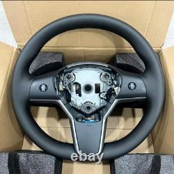 Heated Leather Steering Wheel OEM 1490214-00-B For Tesla Model 3 Model Y 2017-24