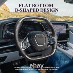 Heated Real Carbon Fiber Steering Wheel For Chevrolet Corvette C8 Z06 ZR1 2020+