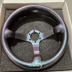 Hiwowsport 350mm Genuine Carbon Fiber Racing 3 Deep Purple Steering Wheel US