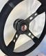 Honda Steering Wheel & Quick Release Combo 350mm 14in Suede Grip Black Spoke
