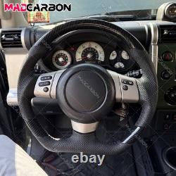 Hydro Dip Carbon Fiber Full Black Steering Wheel Fit Toyota FJ Cruiser 2007-2014