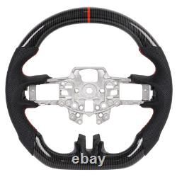Hydro Dip Carbon Fiber Perforated Leather Steering Wheel for Ford Mustang 15-17