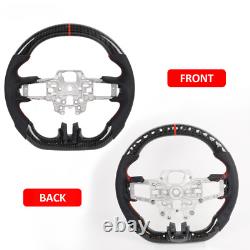 Hydro Dip Carbon Fiber Perforated Leather Steering Wheel for Ford Mustang 15-17