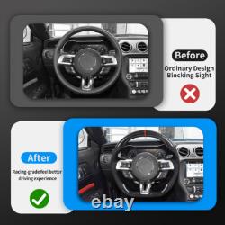 Hydro Dip Carbon Fiber Perforated Leather Steering Wheel for Ford Mustang 15-17