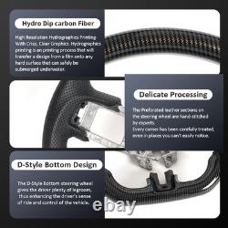 Hydro Dip Carbon Fiber Perforated Leather Steering Wheel for Ford Mustang 15-17