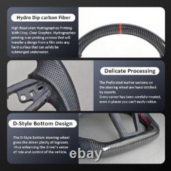 Hydro Dip Carbon Fiber Perforated Leather Steering Wheel for Ford Mustang 15-17