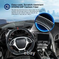 Hydro-Dip Carbon Fiber Sport Steering Wheel For Chevrolet Corvette C7 2014-2019