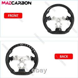 Hydro Dip Carbon Fiber Steering Wheel Fit 07-15 Infiniti G37 G37X Black Stitch