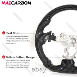 Hydro Dip Carbon Fiber Steering Wheel Fit 07-15 Infiniti G37 G37X Black Stitch