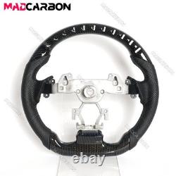 Hydro Dip Carbon Fiber Steering Wheel Fit 07-15 Infiniti G37 G37X Black Stitch
