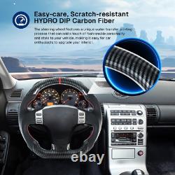 Hydro-Dip Carbon Fiber Steering Wheel For 2003-2007 INFINITI G35 Red Stitching