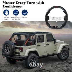 Hydro Dip Carbon Fiber Steering Wheel For 2011-2017 Jeep Wrangler JK/JKU RUBICON