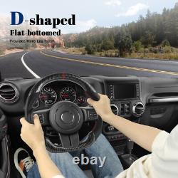 Hydro Dip Carbon Fiber Steering Wheel For 2011-2017 Jeep Wrangler JK/JKU RUBICON