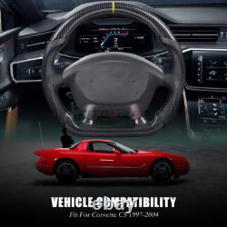 Hydro Dip Carbon Fiber Steering Wheel For Chevrolet Corvette C5 1997-04 Yellow